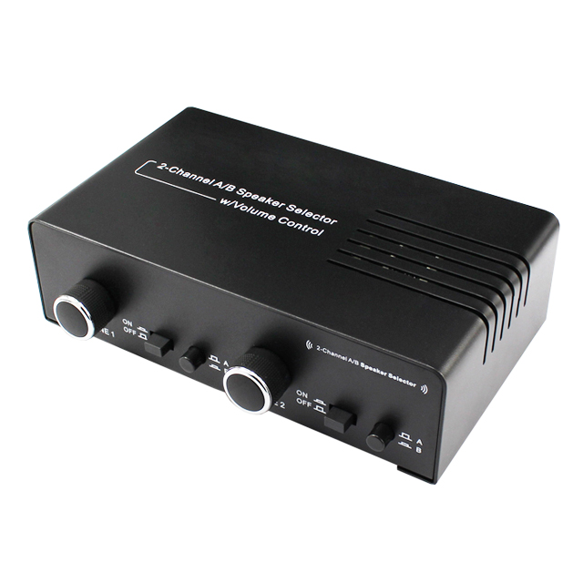 Two Zone Dual Source Speak Audio Selector with Volume Controls For Theater