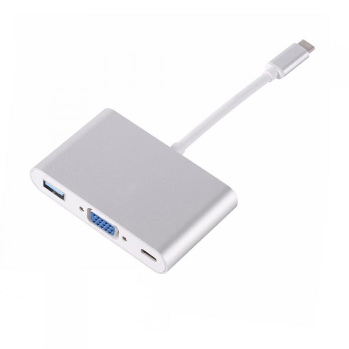 USB C HUB Type C To VGA USB 3.0 Splitter USB-C Charging Video Converter HUB Adapter Cable For Macbook Pro Google USB-C Hub