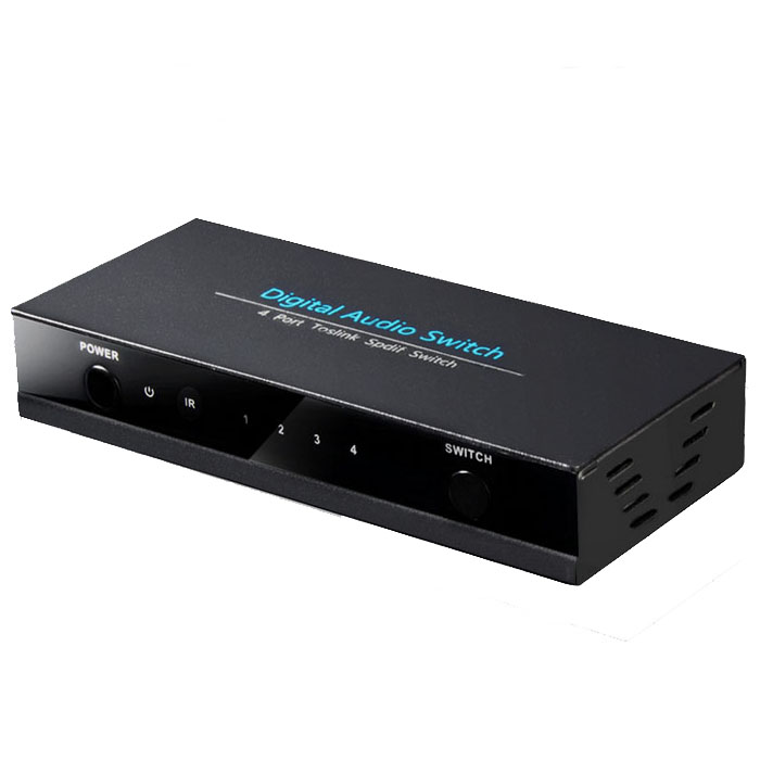 Digital Audio SPDIF Toslink Optical Fiber Switcher 4 in 1 Out With IR for PS3 Xbox Blue-Ray DVD HDTV